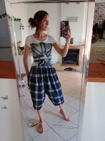 Bermuda mixte L noir et blanc c81