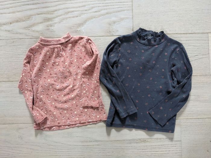 Lot de 2 T shirt ms col montanti coton bio 36 mois