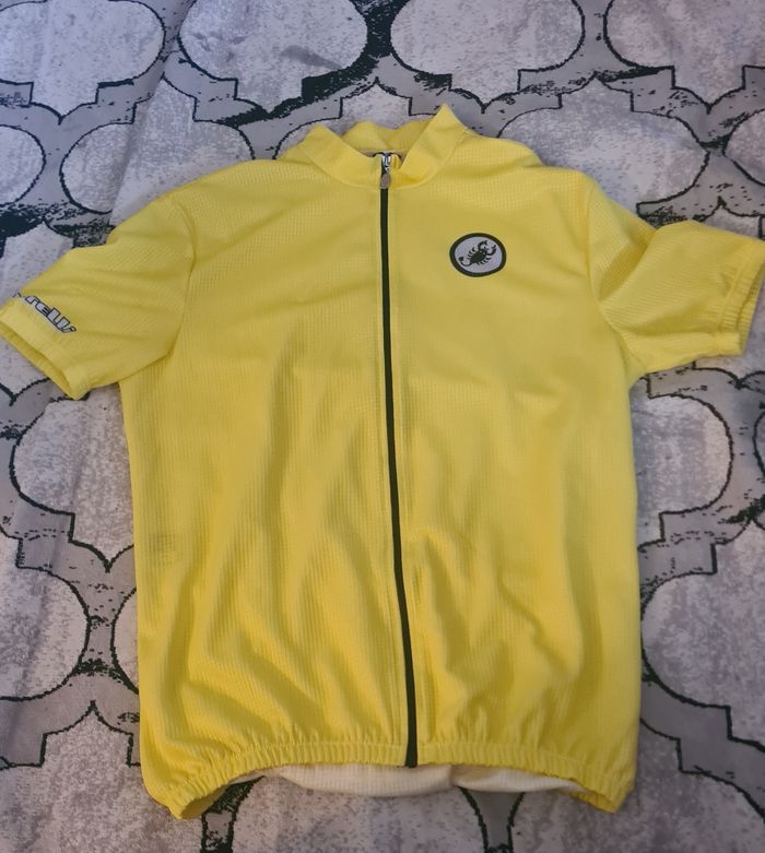Maillot de cyclisme Castelli jaune – Taille XXL – Made in Italy - photo numéro 2