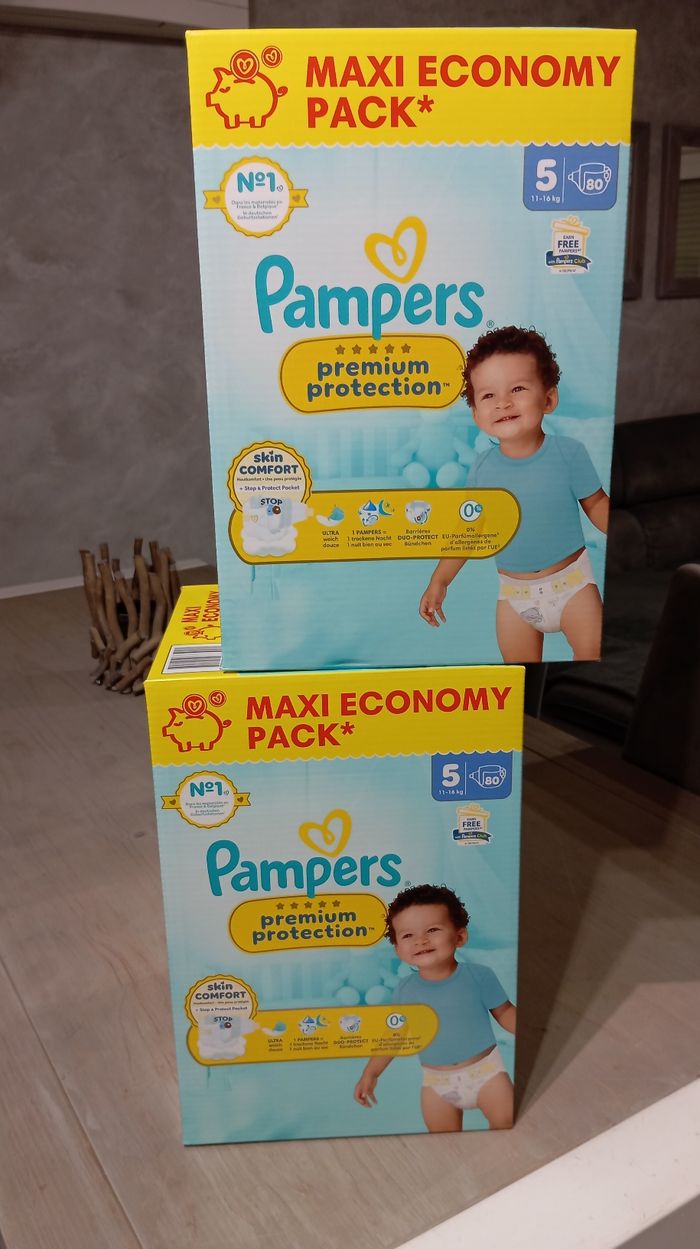 2 maxi pack Pampers premium protection taille 5