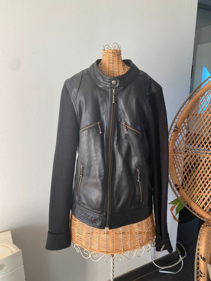 Blouson Harley Davidson en cuir noit taille S - photo numéro 2