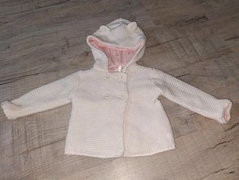 Gilet blanc rose fille 12 mois
