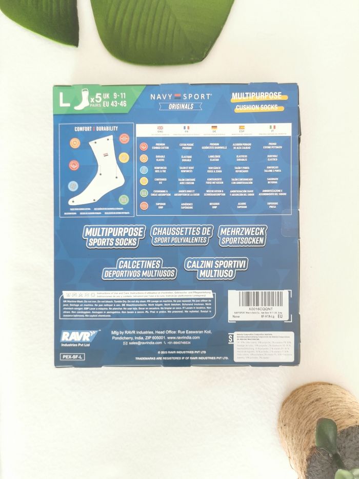 Lot de 5 paires de chaussettes grises Navy Sport Originals Pointure 43/46 - photo numéro 7