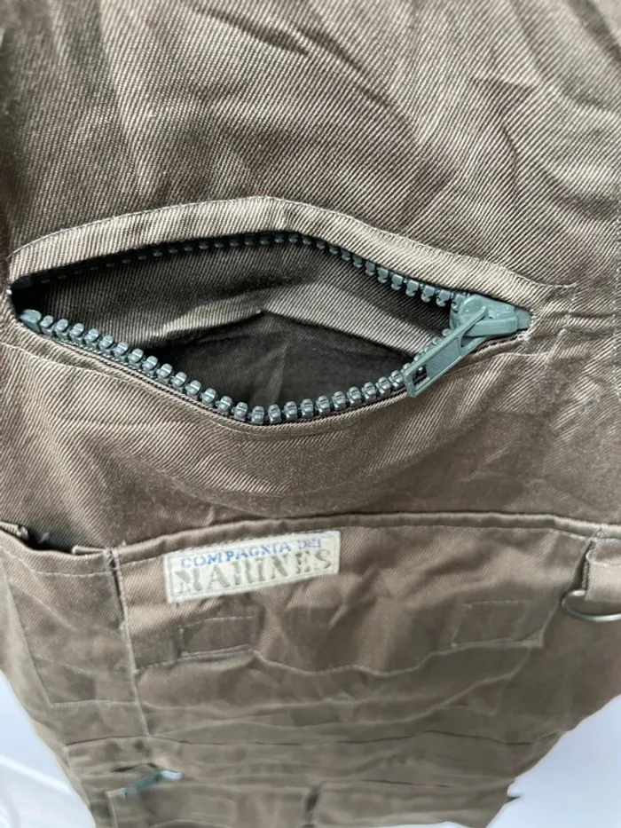 Military Marines Army Workwear Utility Vest Khaki Green Mens L - photo numéro 4