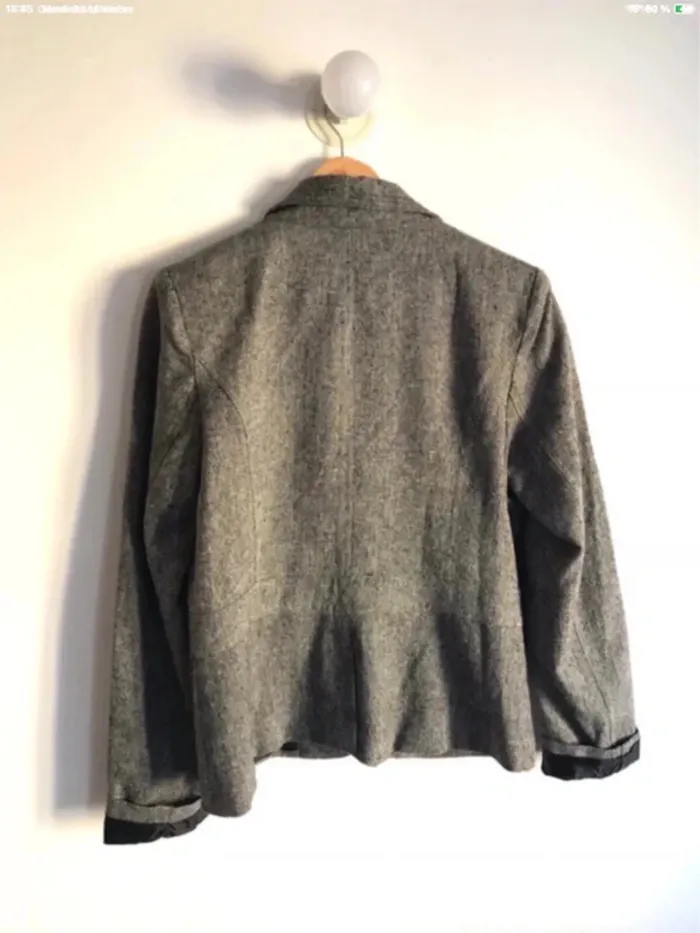 Veste blazer en laine et effet tweed taille 40/42 - photo numéro 7
