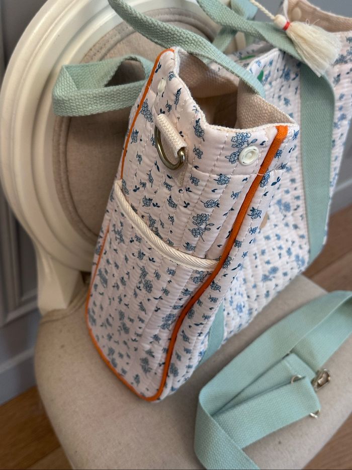 Grand sac à langer Cerise en gaze de coton - photo numéro 7