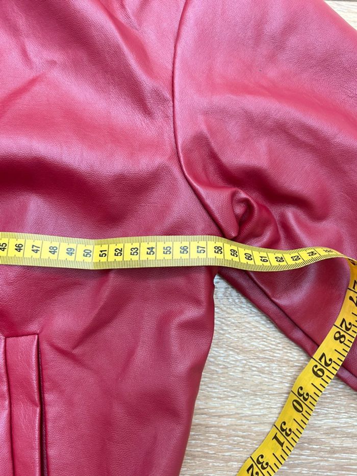 Veste similicuir bordeaux taille s - femme - photo numéro 9