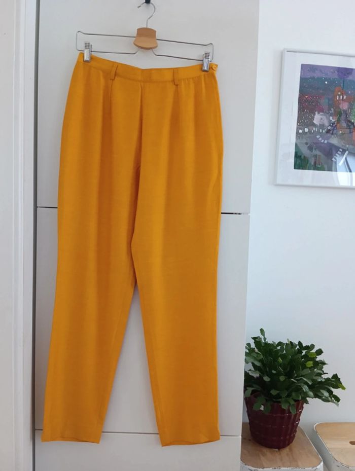 Pantalon vintage moutarde/ ocre - photo numéro 2