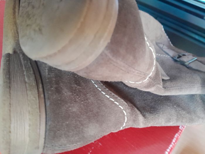 Bottes fourrées marron en daim taille 36 - photo numéro 5