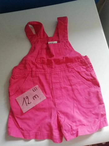 Réduction 50 % si lot Jolie salopette bébé 12 mois Fushia