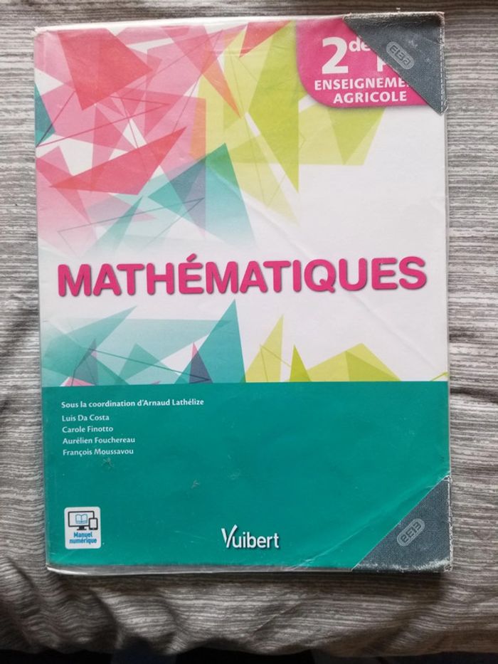 Mathematiques seconde pro agricole