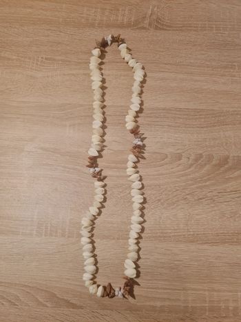 Grand collier coquillages Tahiti Vintage 1970 fait main