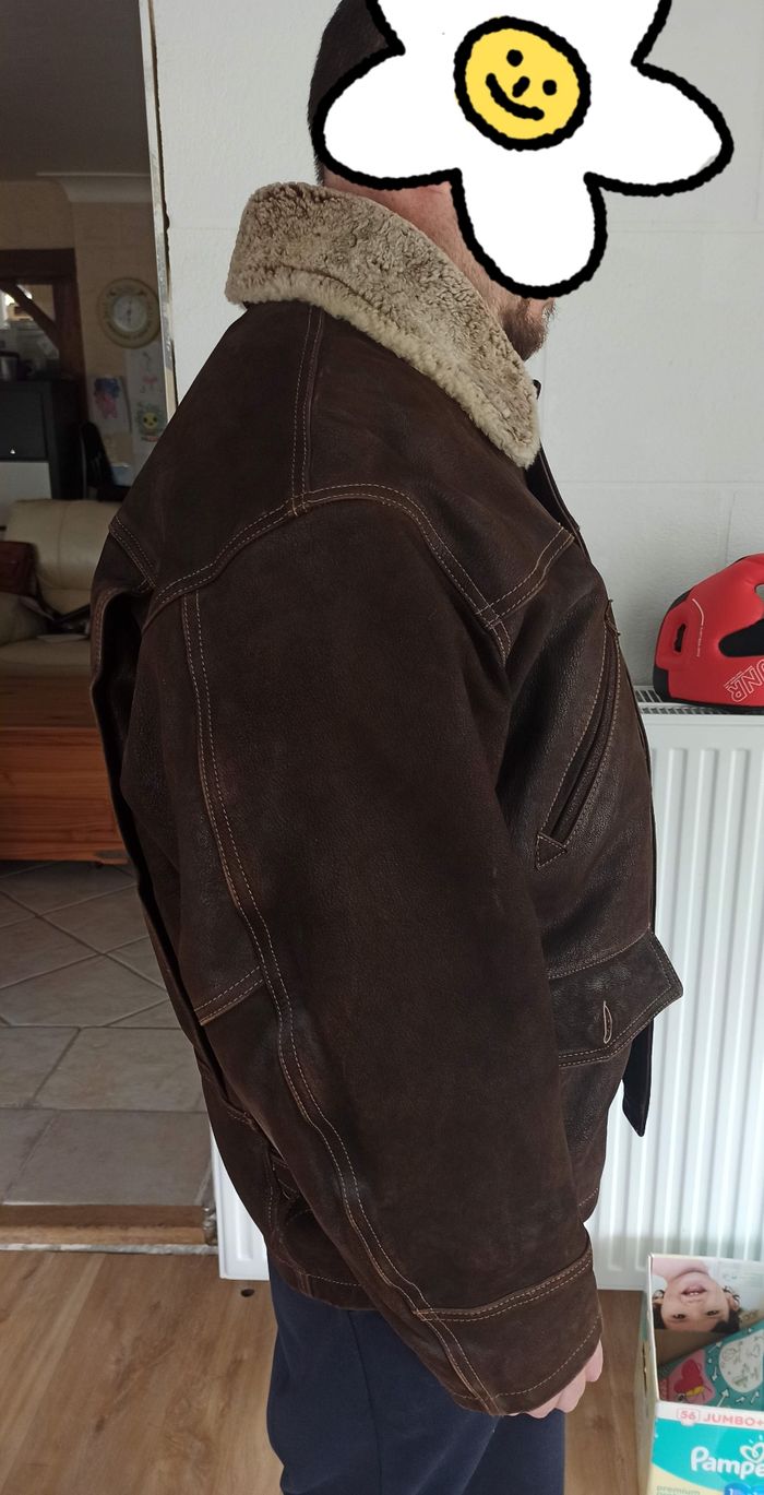 XL Blouson type aviateur cuir chèvre redskins - photo numéro 6