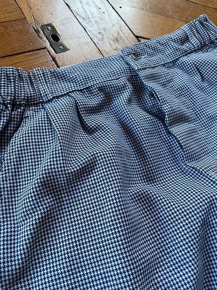 Pantalon de cuisine Vintage Large Straight blanc et bleu - photo numéro 2
