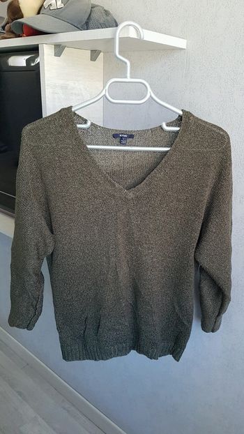 Pull léger marron Kiabi
