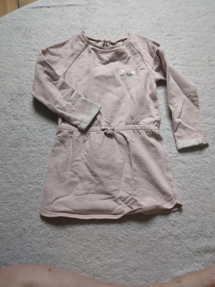 Robe rose clair paillettes hiver smile sequins 5 ans TAO