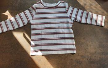 T shirt manche longue rayé blanc rouge L kids 2 ans