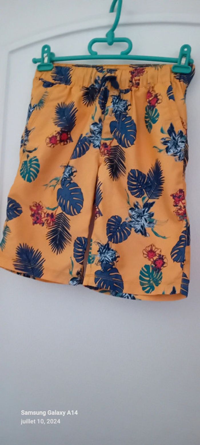 Bermuda léger imprimé hawaïen orange garçon 12 ans in extenso - photo numéro 2