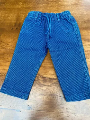 Pantalon rayé bleu Cyrillus 9 mois
