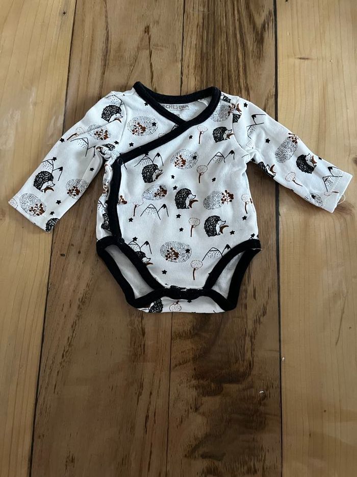 Body ouverture devant bleu marine et blanc – Orchestra – naissance