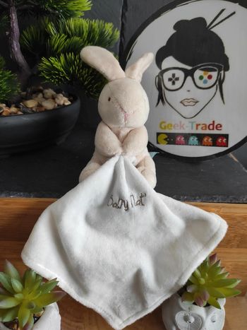 Doudou Lapin Mouchoir Baby Nat' BN3521 Naturel Beige Knuffel #geektradedoudou