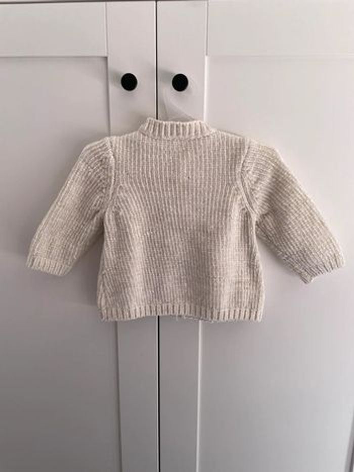 Gilet blanc crème et doré - photo numéro 3