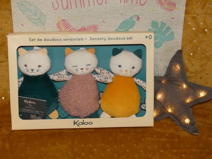 Doudous chats sensoriels coffret Kaloo 😺 Neuf