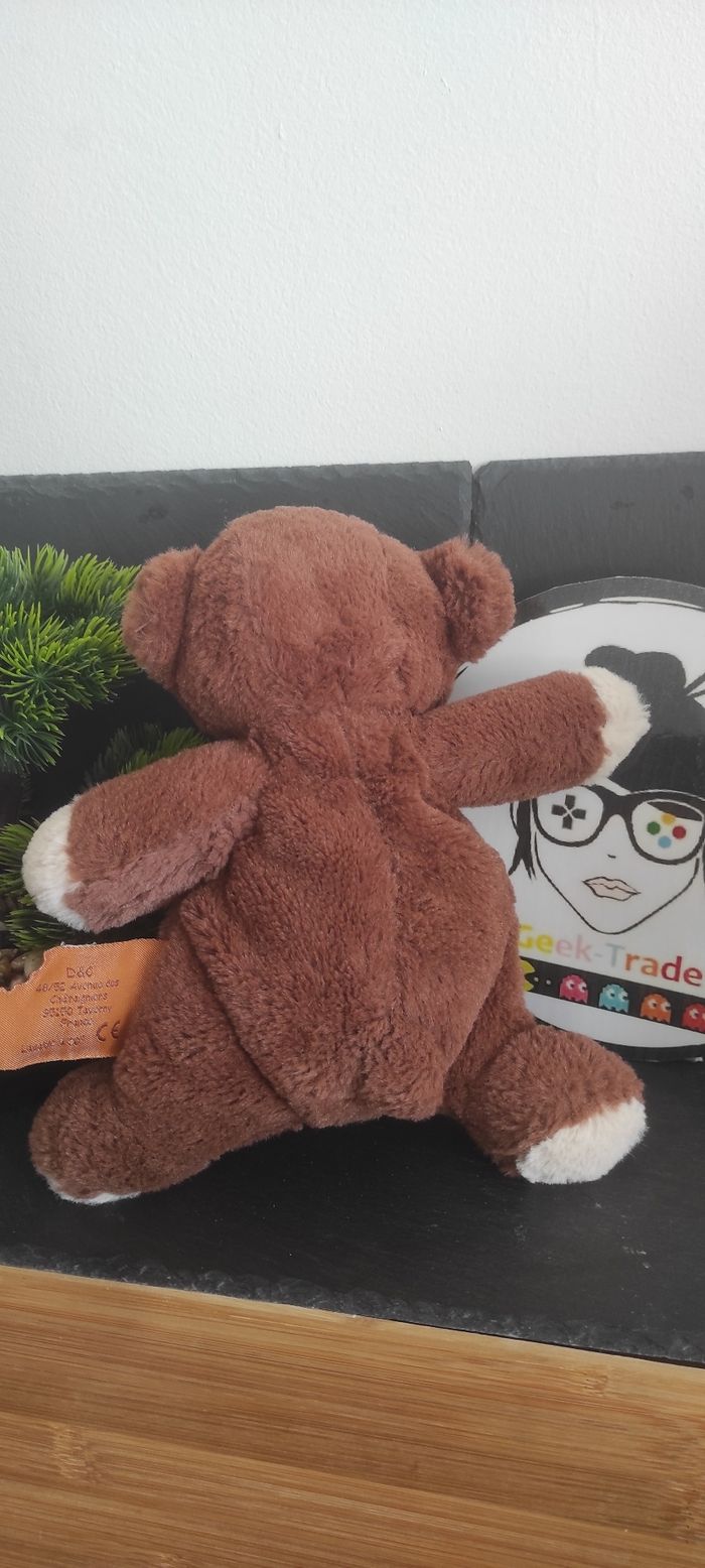 Peluche ours Histoire d'ours chocolat noir tablette beige crème - photo numéro 2