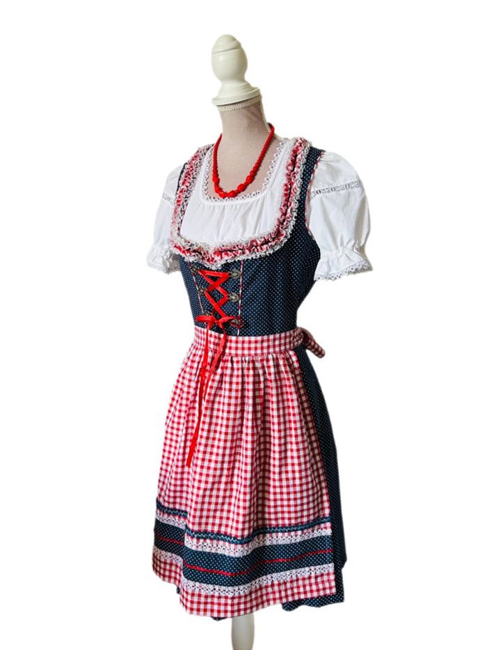 🌷🌿Magnifique robe traditionnelle autrichienne à pois Dirndl cottagecore Austrian polka dots dress🌷🌿 - photo numéro 6