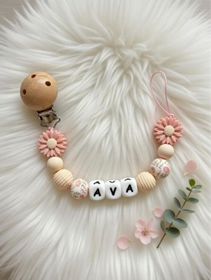 🎀 Attache tétine en silicone personnalisée – Prénom au choix - photo numéro 4