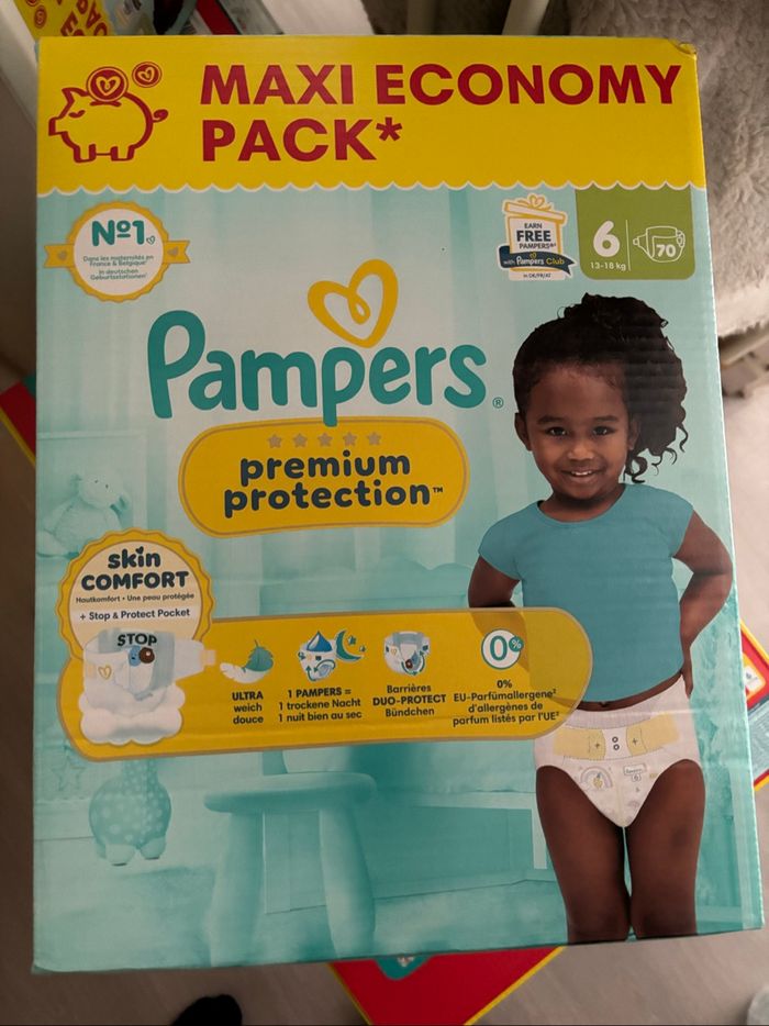 Couche Pampers premium protection taille 6 70 couches