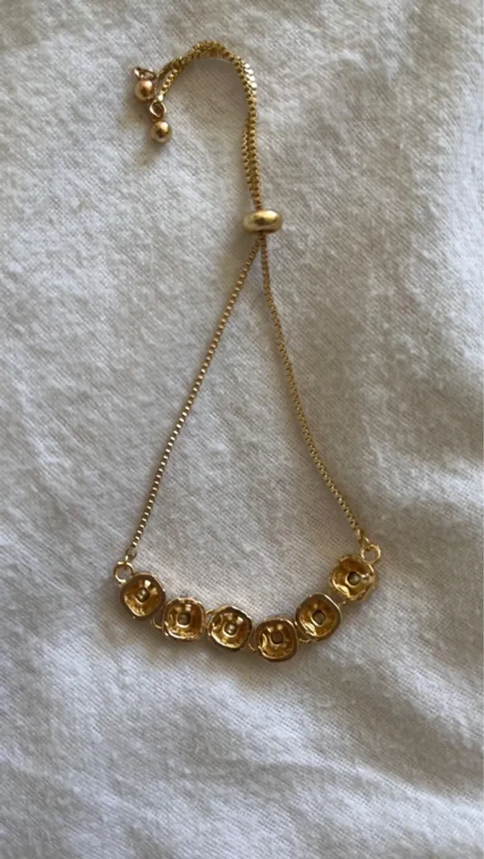 Bracelet plaqué or avec strass - photo numéro 3