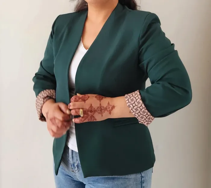 Veste tailleur vert canard – Jade & Me – Taille XXL