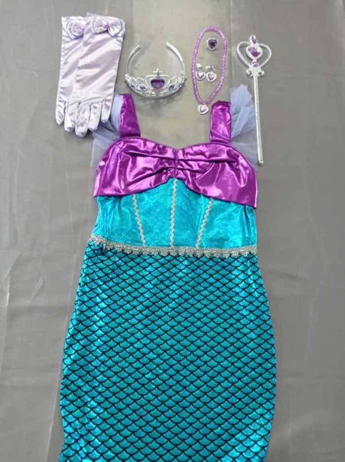 Déguisement sirène turquoise 5-6ans