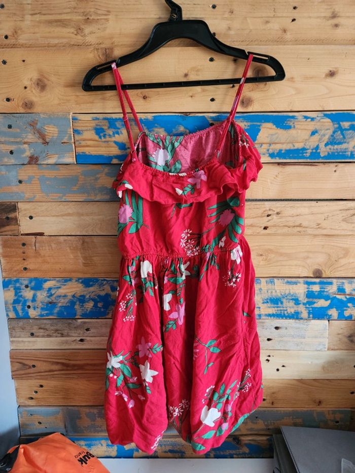 Robe rouge à fleurs et volants kiabi 10ans - photo numéro 2