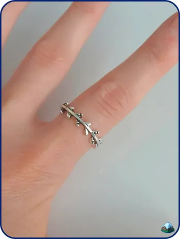 Bague argentée tendance en acier inoxydable