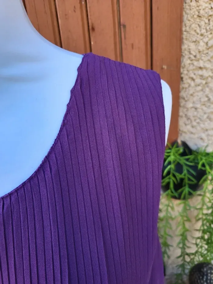 Tunique voile plissé violet blancheporte taille 42 - photo numéro 3