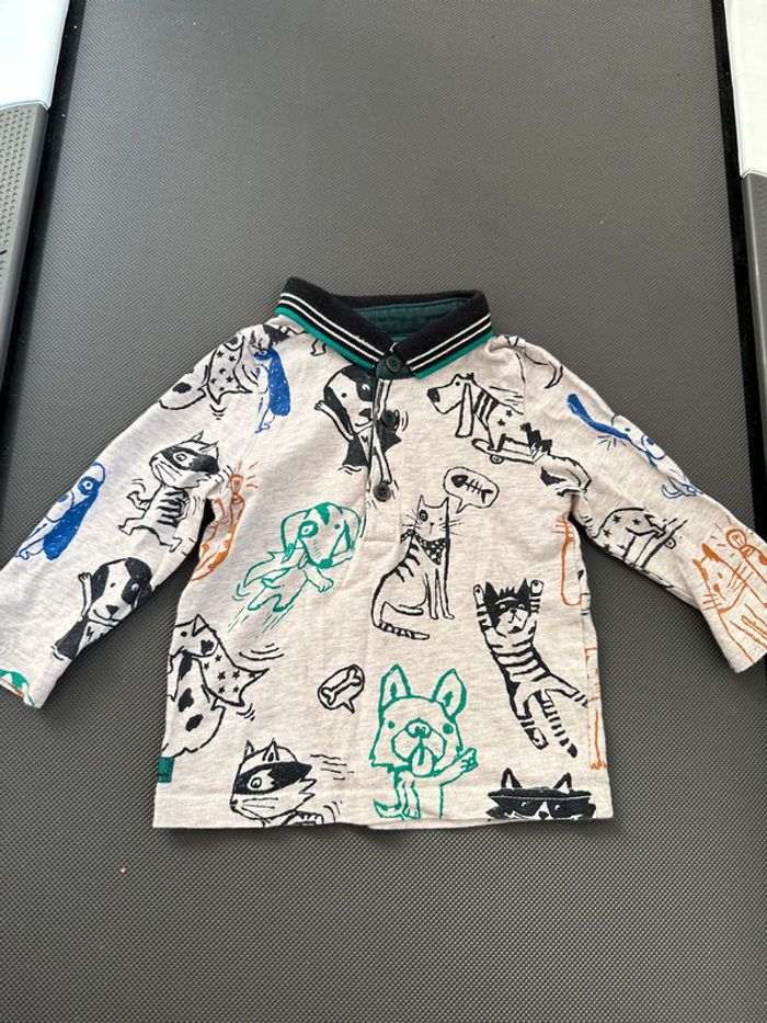 Polo manches longues bebe garçon 6 mois ( marque Catimini).