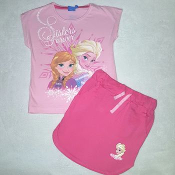 ensemble jupe t-shirt rose la reine des neiges disney