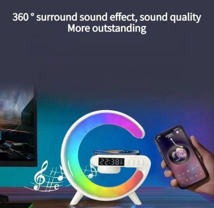 Enceinte chargeur radio reveil lumineux - photo numéro 5