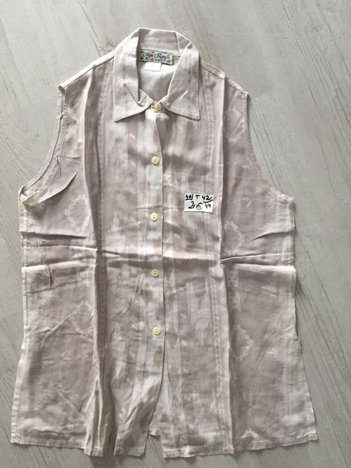 543-Blouse/ tunique beige T U (42/44) - photo numéro 3