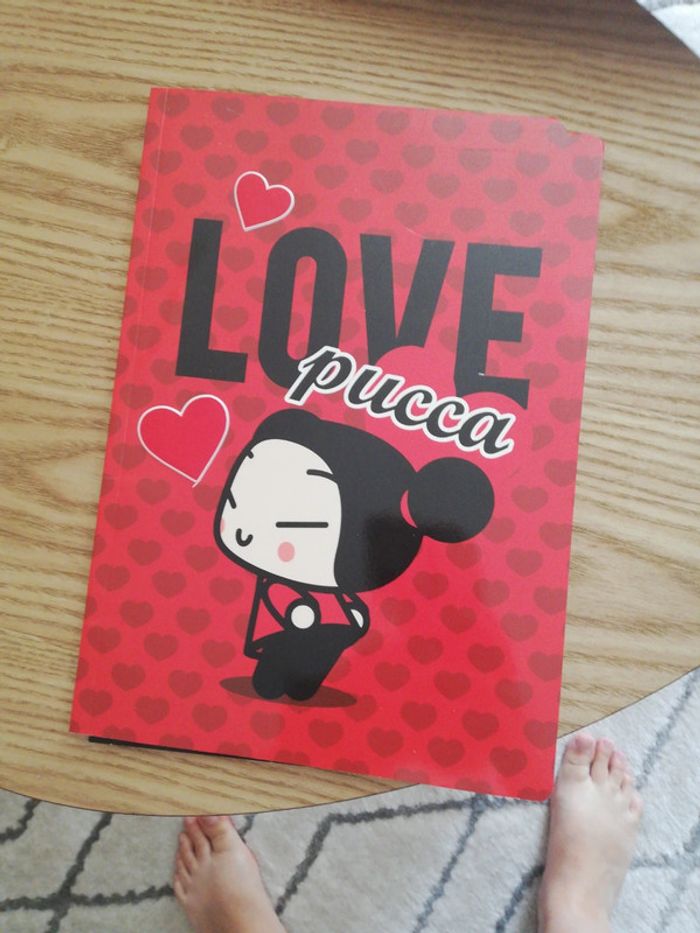 Cahier A4 quadrillé pucca love