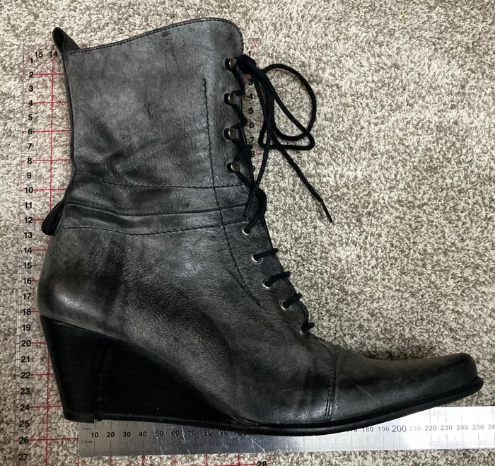 Bottines cuir talons compensés - photo numéro 3