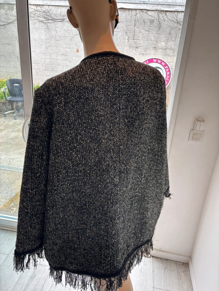 Veste mi longue à frange Zara xl - photo numéro 6
