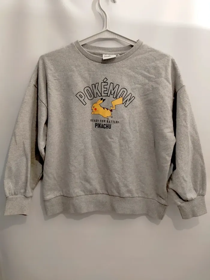 Sweat enfant gris pokémon taille 10 ans - photo numéro 2