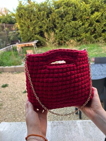 Sac en crochet avec sa pochette
