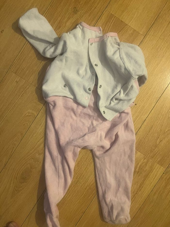pyjama 1 pièce bébé fille gemo 18 mois rose chat brodé - photo numéro 3