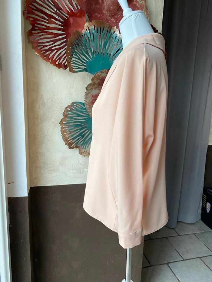 Blouse fluide col châle saumon Zara XS - photo numéro 3