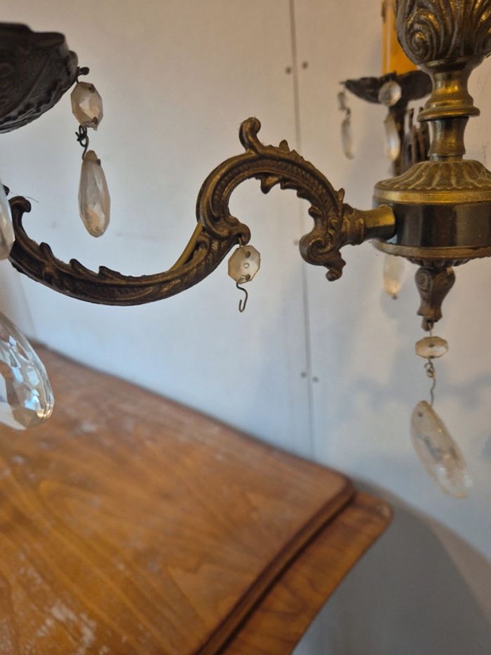 suspension ou luminaire vintage a pampilles - photo numéro 3