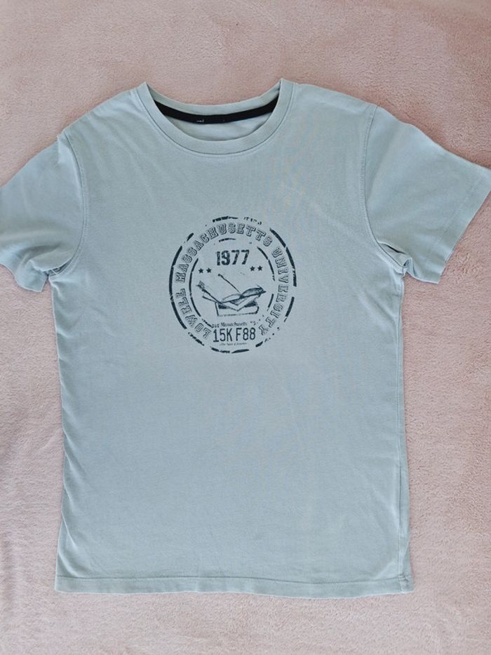 T-shirt manches courtes bleu clair Chevignon 10 ans motifs marine